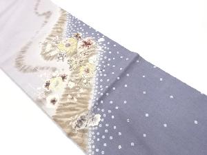 手織り紬手描き金彩辻が花模様袋帯